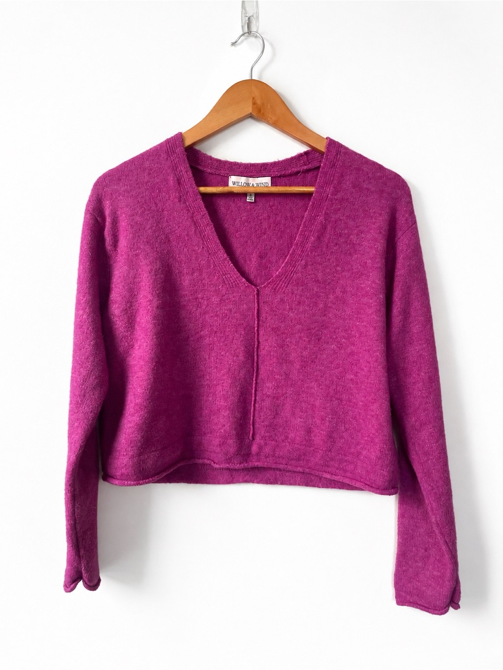 Fuchsia V-Neck Sweater